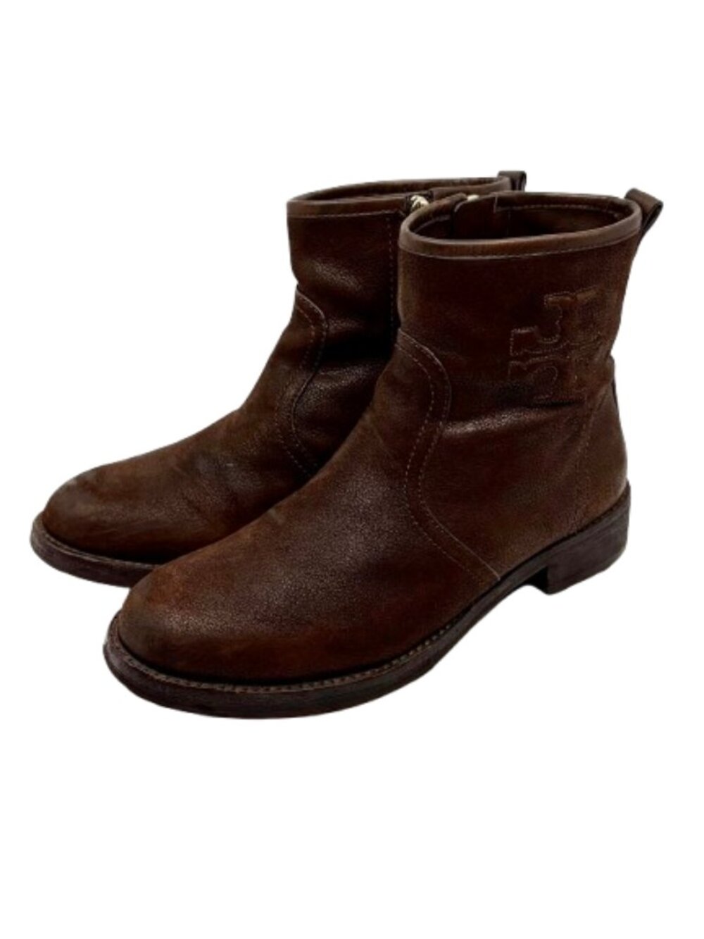 TORY BURCH~Simone Brown Buffalo Leather Nubuck Chelsea Ankle Boots SIZE 7.5